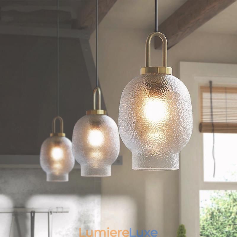 Suspension en verre dépoli, plafonnier moderne minimaliste en fer forgé