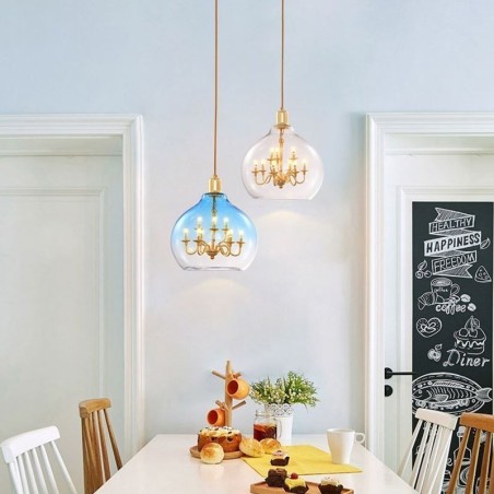 Suspension en verre, plafonnier moderne minimaliste en fer forgé, 9 lumières Suspension en verre, plafonnier moderne minimaliste en fer forgé, 9 lumières