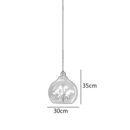 Suspension en verre, plafonnier moderne minimaliste en fer forgé, 9 lumières