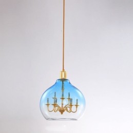Suspension en verre, plafonnier moderne minimaliste en fer forgé, 9 lumières