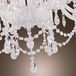 Lustre en cristal blanc moderne à 8 lumières