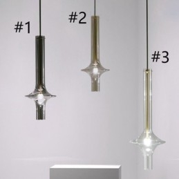 Suspension tube en verre, plafonnier moderne minimaliste en fer forgé