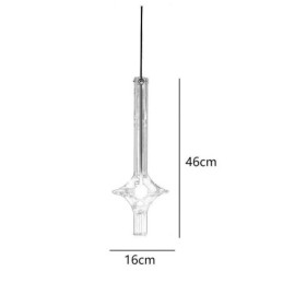 Suspension tube en verre, plafonnier moderne minimaliste en fer forgé