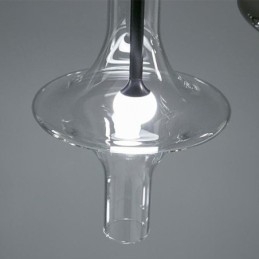 Suspension tube en verre, plafonnier moderne minimaliste en fer forgé