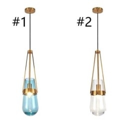 Suspension en verre goutte d'eau, petit plafonnier moderne et minimaliste en fer forgé