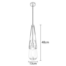 Suspension en verre goutte d'eau, petit plafonnier moderne et minimaliste en fer forgé
