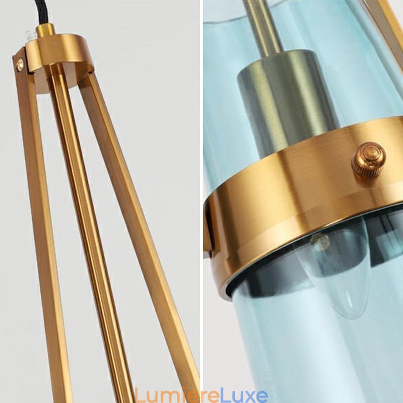 Suspension en verre goutte d'eau, petit plafonnier moderne et minimaliste en fer forgé