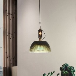 Suspension en verre à jupe plissée, petit plafonnier moderne et minimaliste en fer forgé