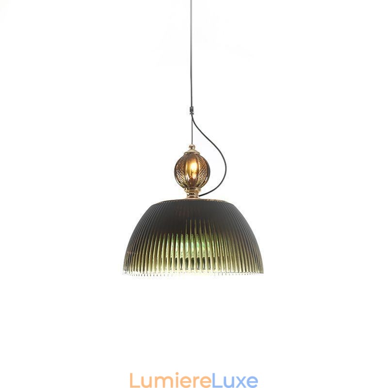 Suspension en verre à jupe plissée, petit plafonnier moderne et minimaliste en fer forgé