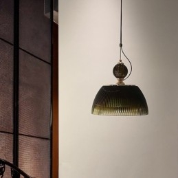 Suspension en verre à jupe plissée, petit plafonnier moderne et minimaliste en fer forgé