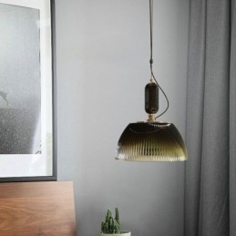 Suspension en verre à jupe plissée, petit plafonnier moderne et minimaliste en fer forgé