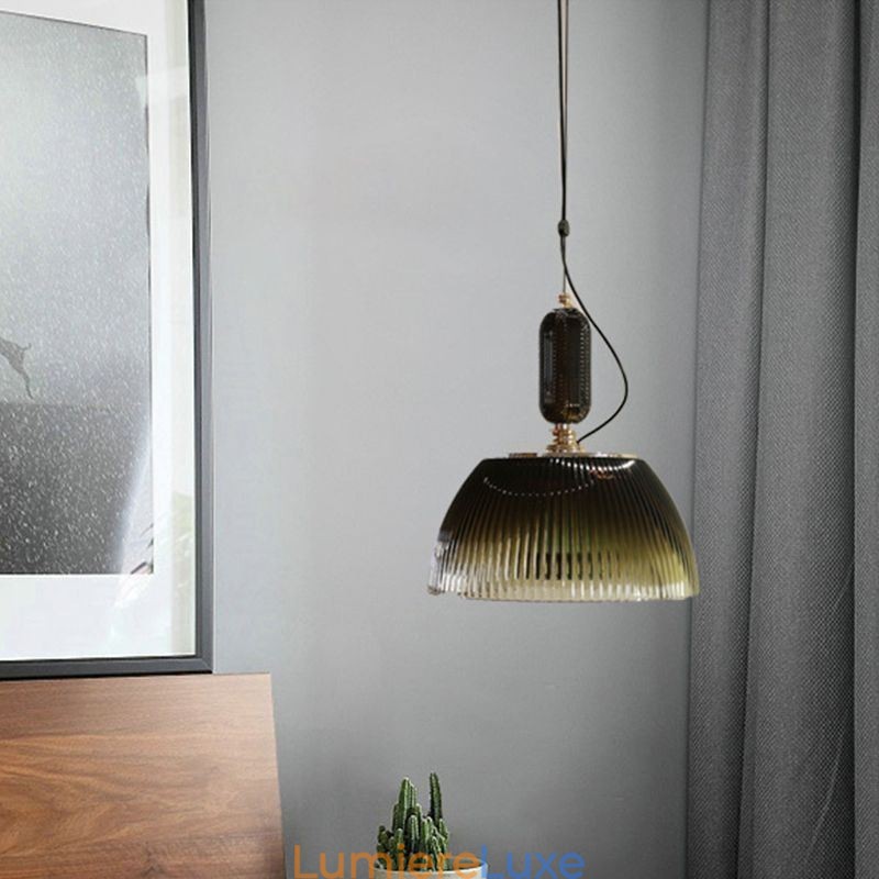 Suspension en verre à jupe plissée, petit plafonnier moderne et minimaliste en fer forgé