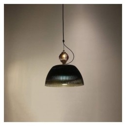 Suspension en verre à jupe plissée, petit plafonnier moderne et minimaliste en fer forgé