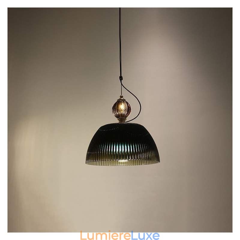 Suspension en verre à jupe plissée, petit plafonnier moderne et minimaliste en fer forgé