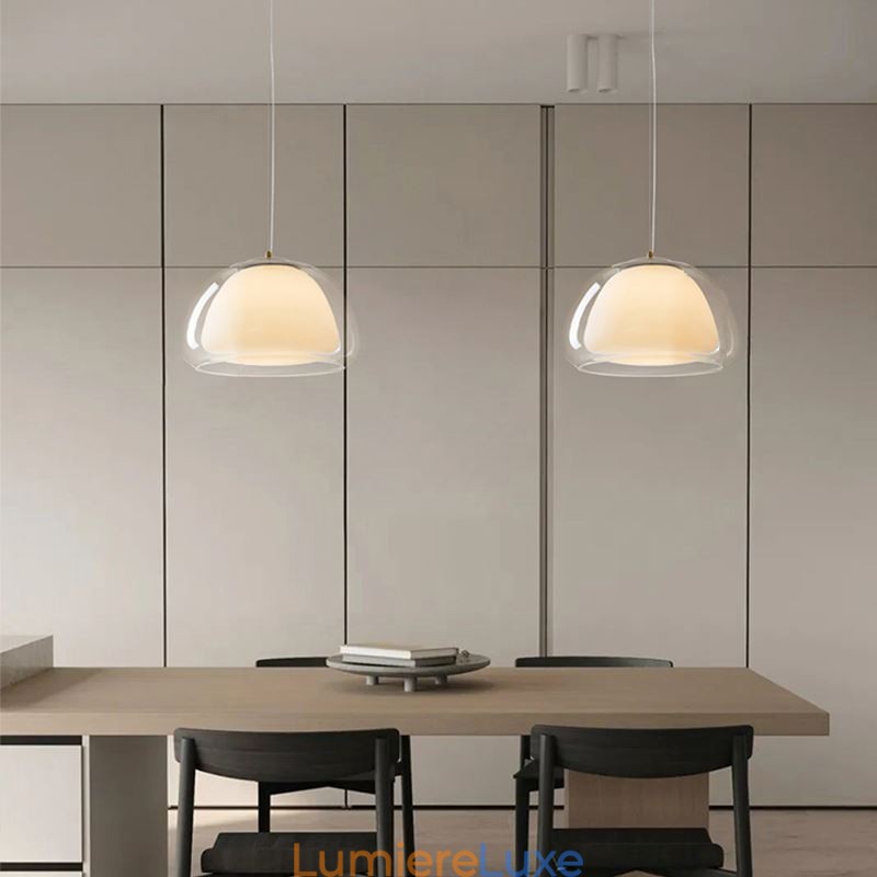 Suspension moderne simple en verre transparent