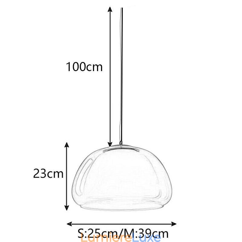 Suspension moderne simple en verre transparent