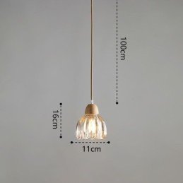 Suspension en verre de style pastoral rétro, plafonnier décoratif en bois d'hévéa