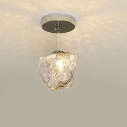 Suspension en verre, lampe décorative rétro, abat-jour en forme de glaçon