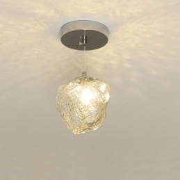 Suspension en verre, lampe décorative rétro, abat-jour en forme de glaçon