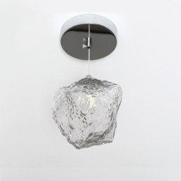 Suspension en verre, lampe décorative rétro, abat-jour en forme de glaçon