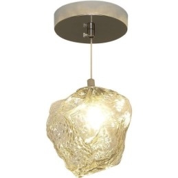 Suspension en verre, lampe décorative rétro, abat-jour en forme de glaçon
