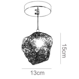 Suspension en verre, lampe décorative rétro, abat-jour en forme de glaçon