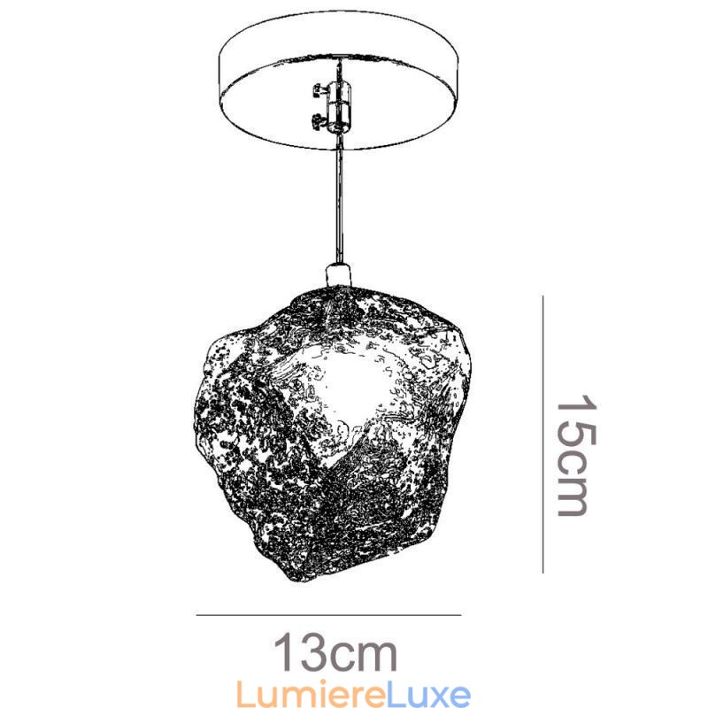 Suspension en verre, lampe décorative rétro, abat-jour en forme de glaçon