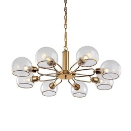 Suspension en verre, plafonnier moderne minimaliste en fer forgé