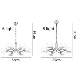 Suspension en verre, plafonnier moderne minimaliste en fer forgé