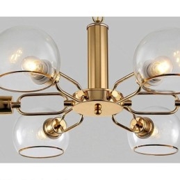 Suspension en verre, plafonnier moderne minimaliste en fer forgé