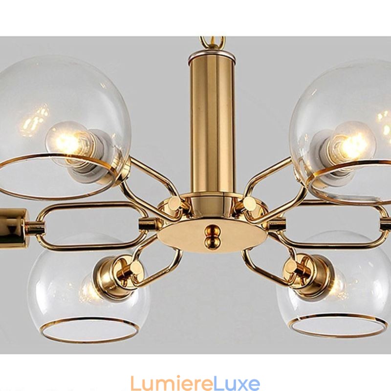 Suspension en verre, plafonnier moderne minimaliste en fer forgé