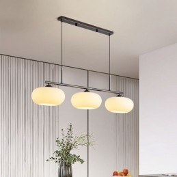 Suspension nordique en verre et plafonnier créatif en fer forgé