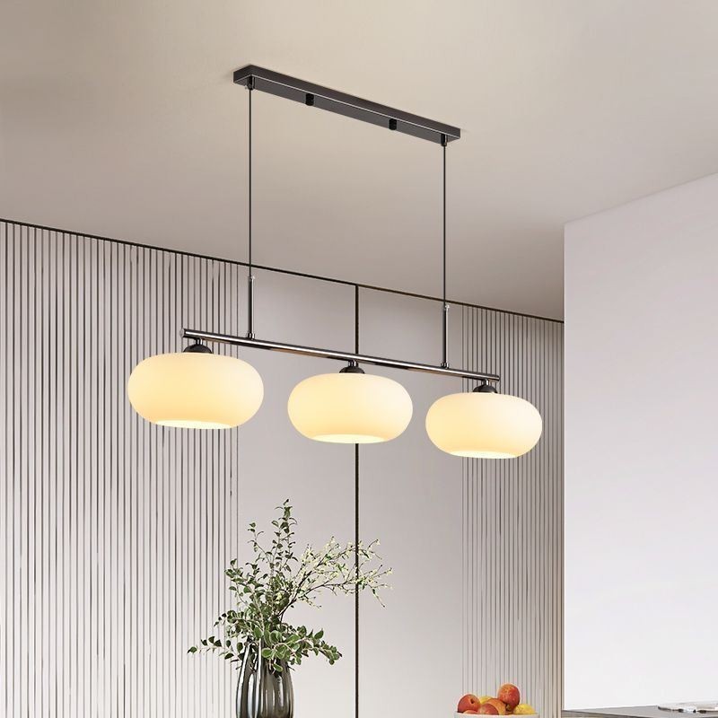 Suspension nordique en verre et plafonnier créatif en fer forgé