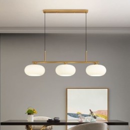 Suspension nordique en verre et plafonnier créatif en fer forgé