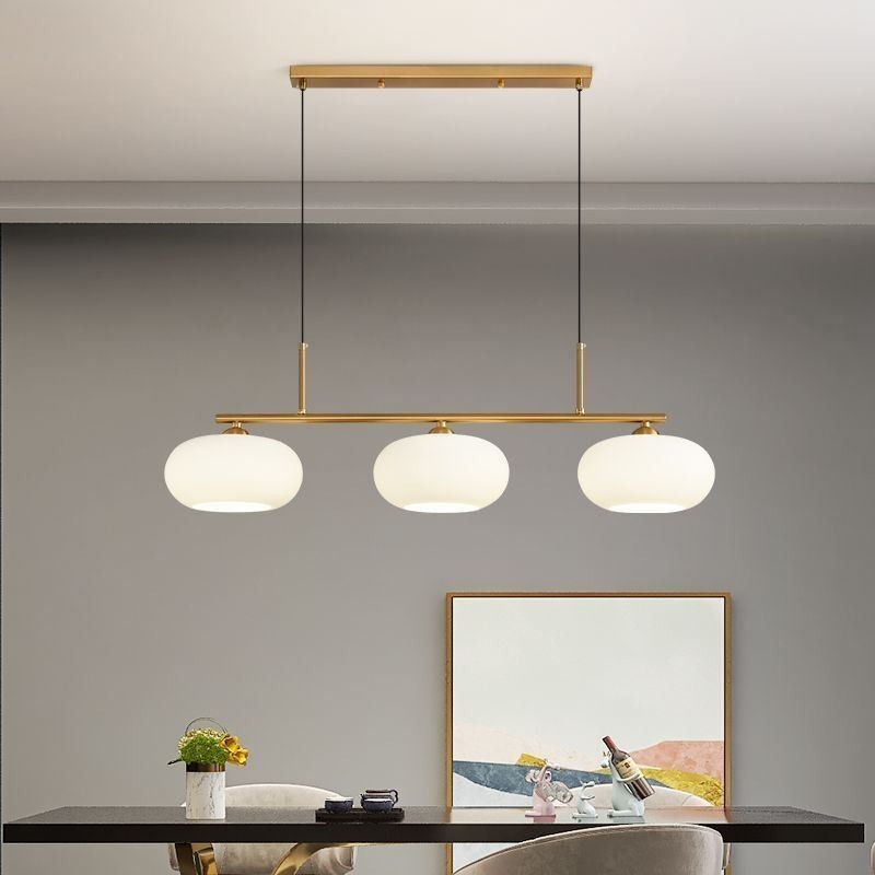 Suspension nordique en verre et plafonnier créatif en fer forgé