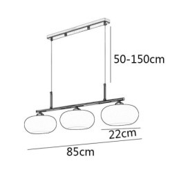Suspension nordique en verre et plafonnier créatif en fer forgé