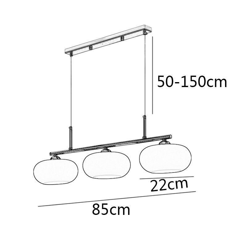 Suspension nordique en verre et plafonnier créatif en fer forgé