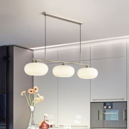 Suspension nordique en verre et plafonnier créatif en fer forgé