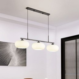 Suspension nordique en verre et plafonnier créatif en fer forgé
