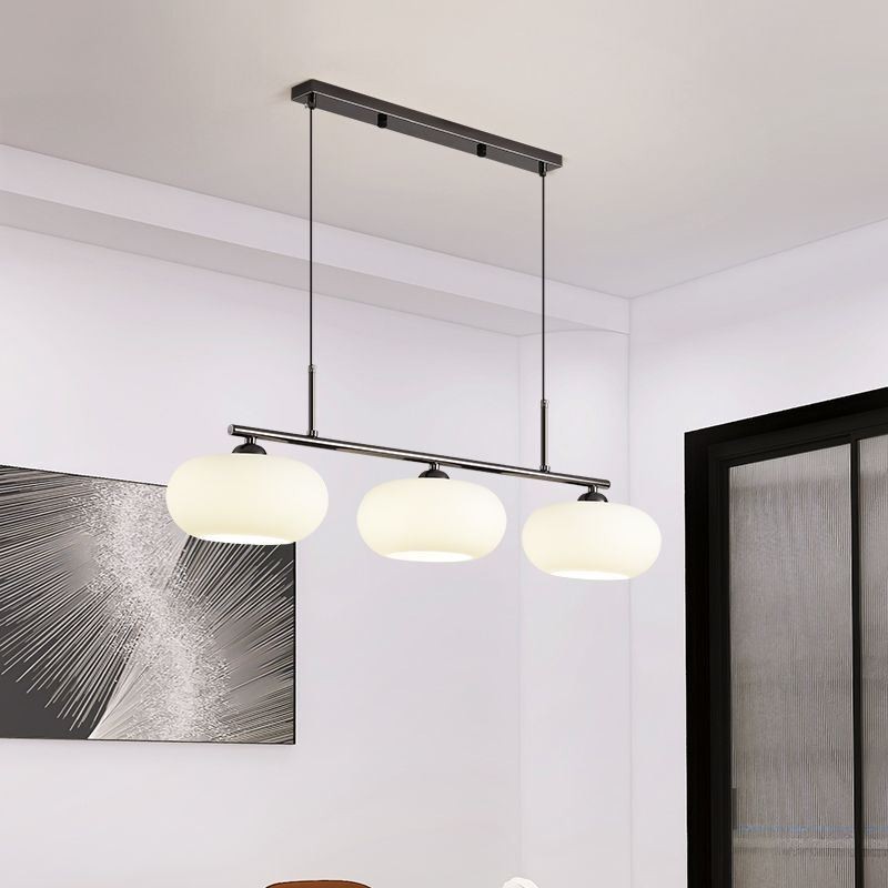 Suspension nordique en verre et plafonnier créatif en fer forgé