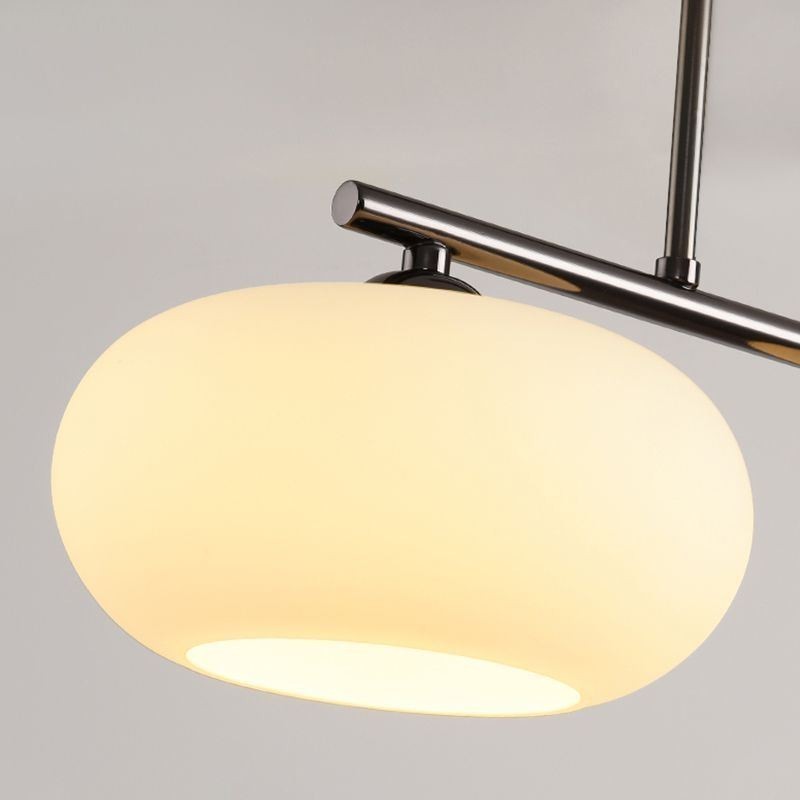 Suspension nordique en verre et plafonnier créatif en fer forgé
