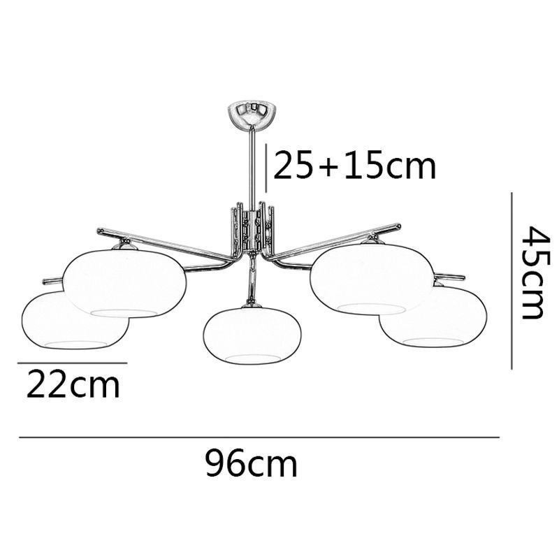 Suspension nordique en verre et plafonnier créatif en fer forgé