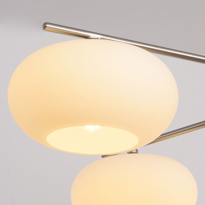 Suspension nordique en verre et plafonnier créatif en fer forgé
