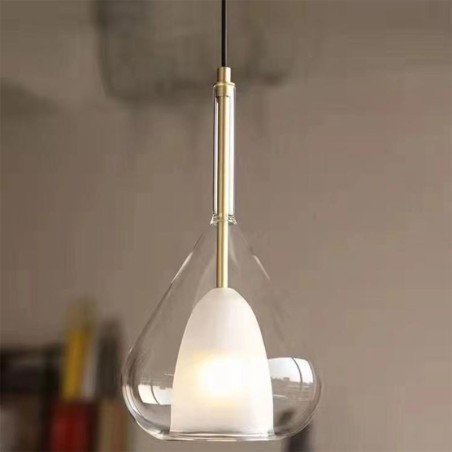 Suspension moderne minimaliste à double verre Suspension moderne minimaliste à double verre