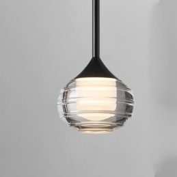 Suspension simple en verre, plafonnier décoratif noir