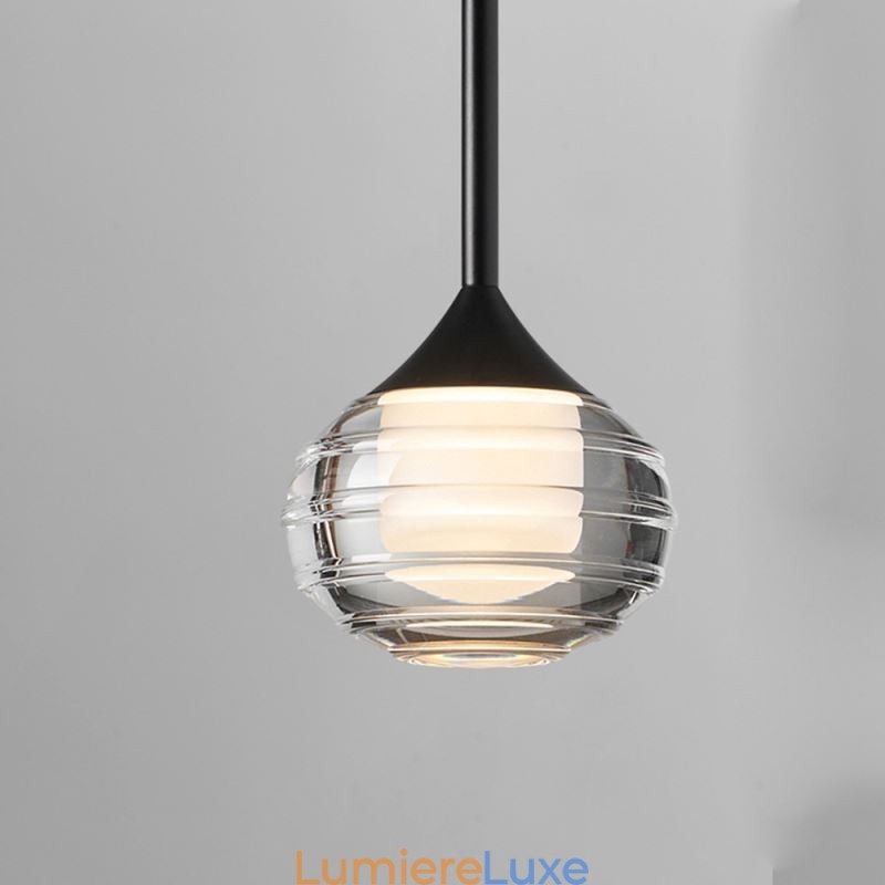 Suspension simple en verre, plafonnier décoratif noir