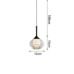 Suspension simple en verre, plafonnier décoratif noir