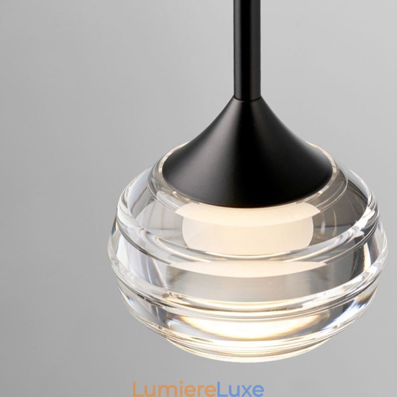 Suspension simple en verre, plafonnier décoratif noir