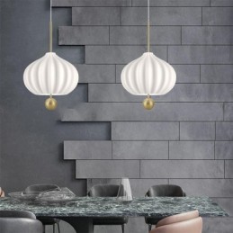 Suspension moderne en verre blanc en forme de boule, plafonnier minimaliste