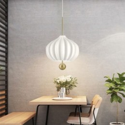 Suspension moderne en verre blanc en forme de boule, plafonnier minimaliste